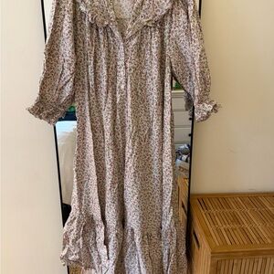 Doen Floral Long Sleeve Dress - Pink and White
